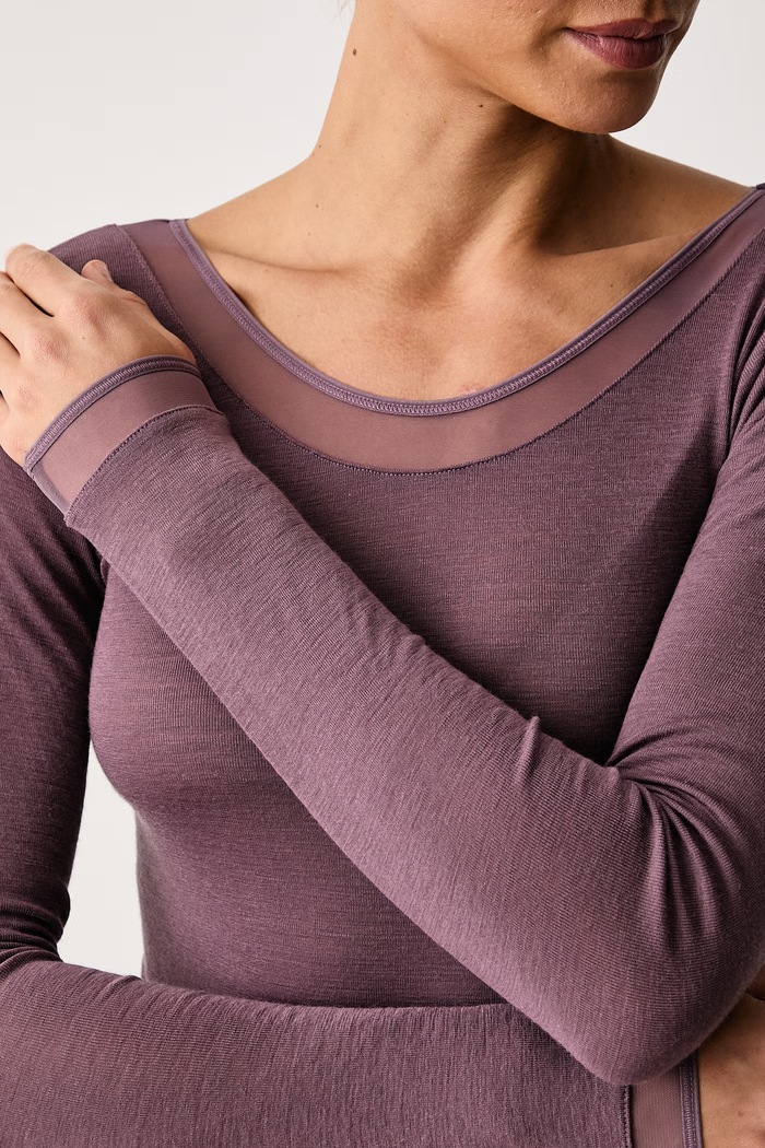 Legginsy termoaktywne damskie wełniane FEMILET Chantelle FN1584 fioletowy