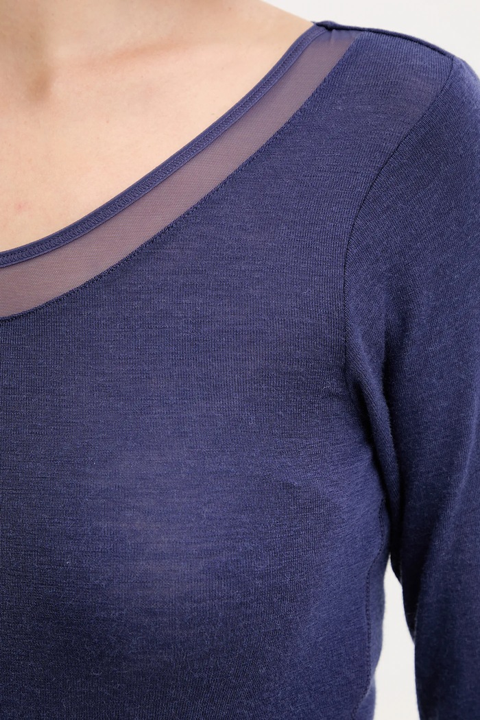 Chantelle longsleeve in cotone FEMILET FN1584 blu