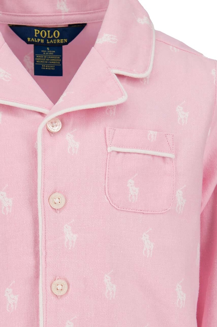 Dziewczynka Polo Ralph Lauren piżama bawełniana dziecięca 3P0150 różowy