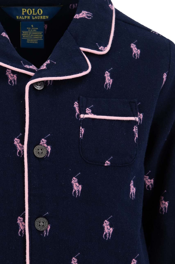 Dziewczynka Polo Ralph Lauren piżama bawełniana dziecięca 3P0150 granatowy