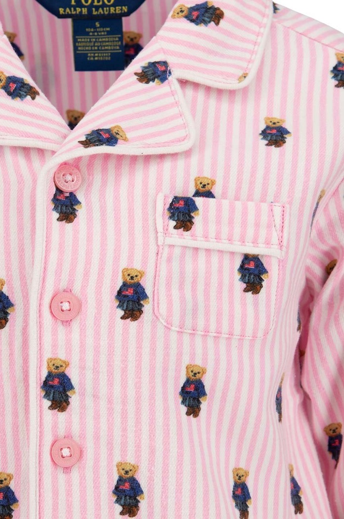Κοριτσίστικα Polo Ralph Lauren Παιδικές βαμβακερές πιτζάμες Polo Ralph Lauren 3P0143 ροζ