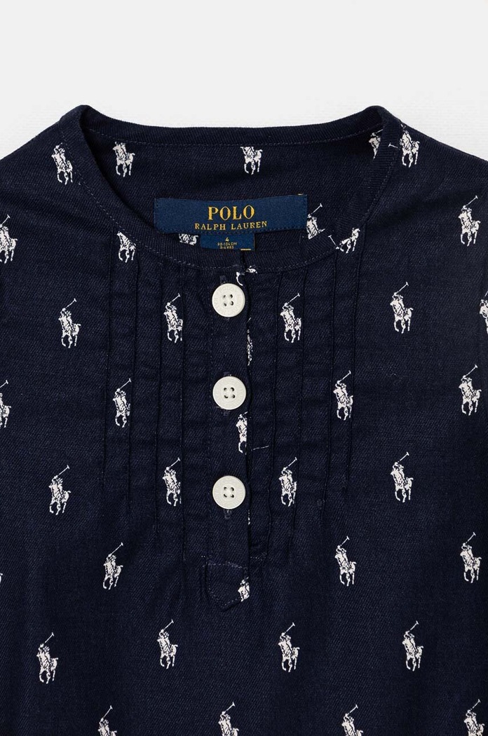 Dziewczynka Polo Ralph Lauren koszula nocna bawełniana dziecięca 3P0197 granatowy