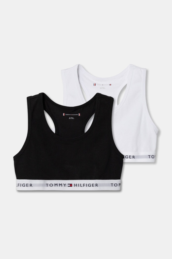 Tommy Hilfiger biustonosz dziecięcy 2-pack miękka czarny UG0UG00748.9BYH