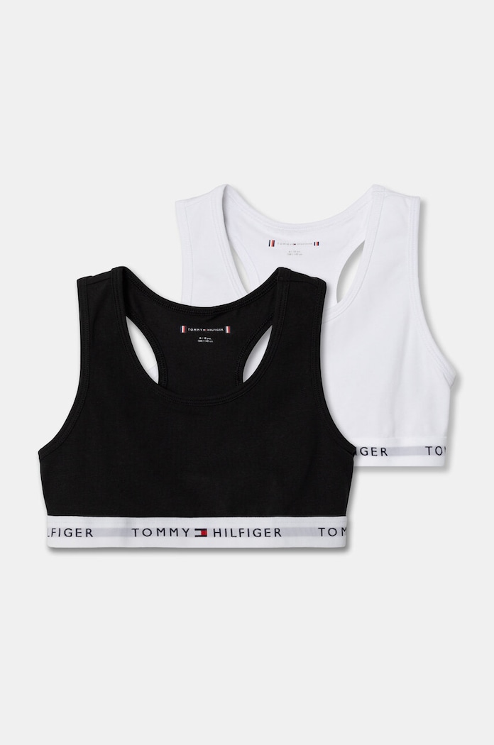 Tommy Hilfiger biustonosz dziecięcy 2-pack miękka czarny UG0UG00748.9BYH
