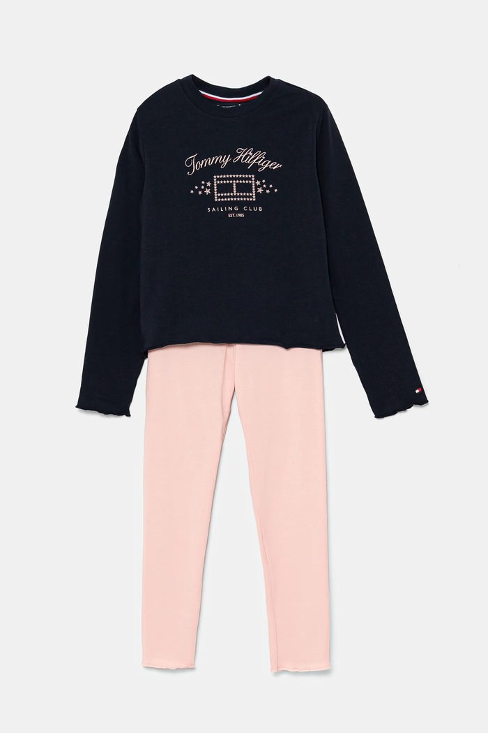 Πιτζάμα Tommy Hilfiger σετ ροζ UG0UG00763.9BYH