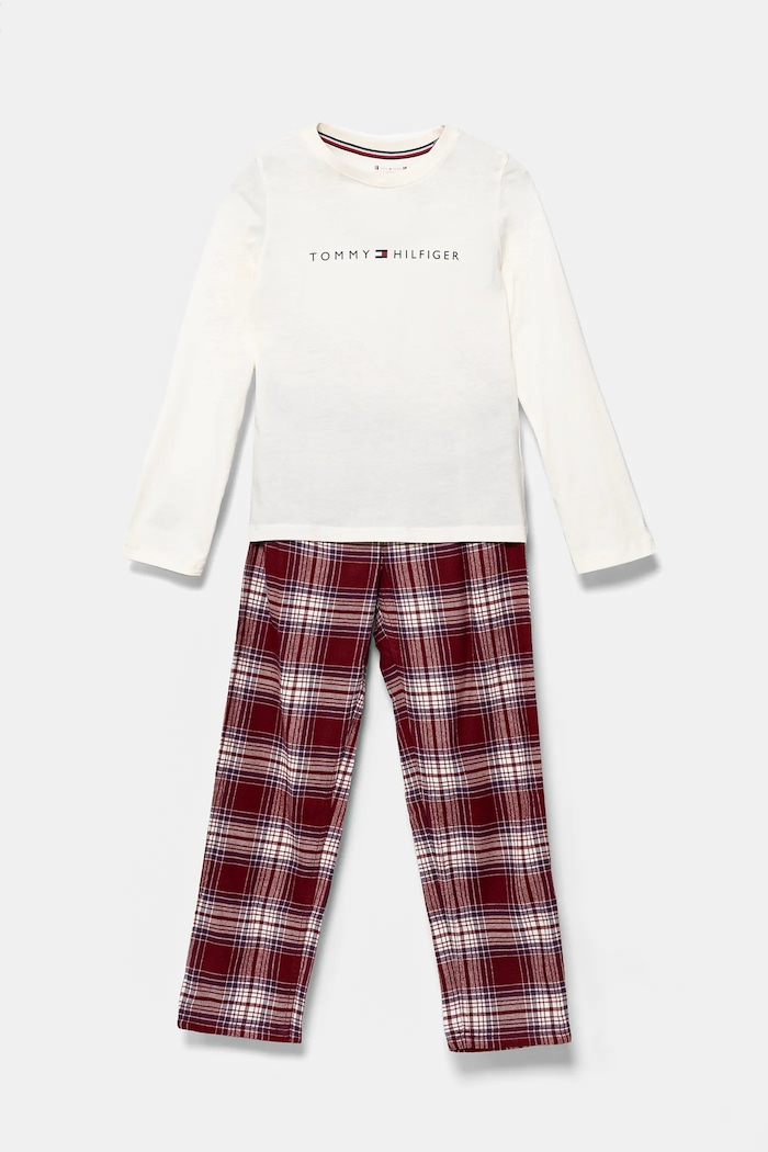 Tommy Hilfiger piżama dziecięca wzorzyste czerwony UG0UG00770.9BYH