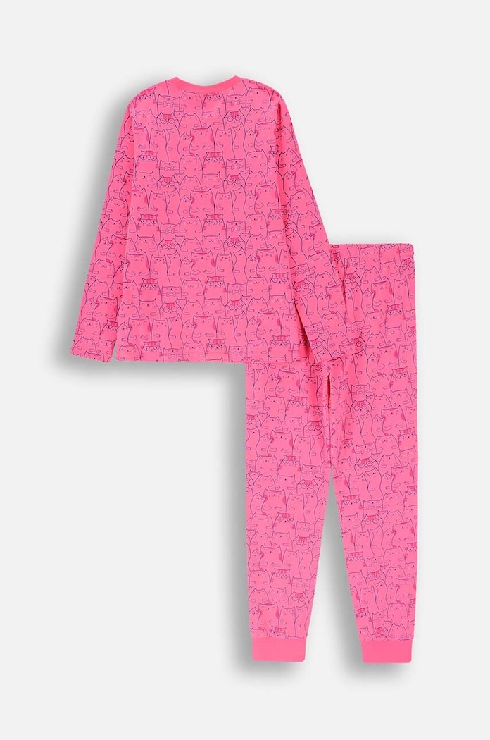 Дитяча бавовняна піжама Coccodrillo ZC4448115PJS рожевий AW24