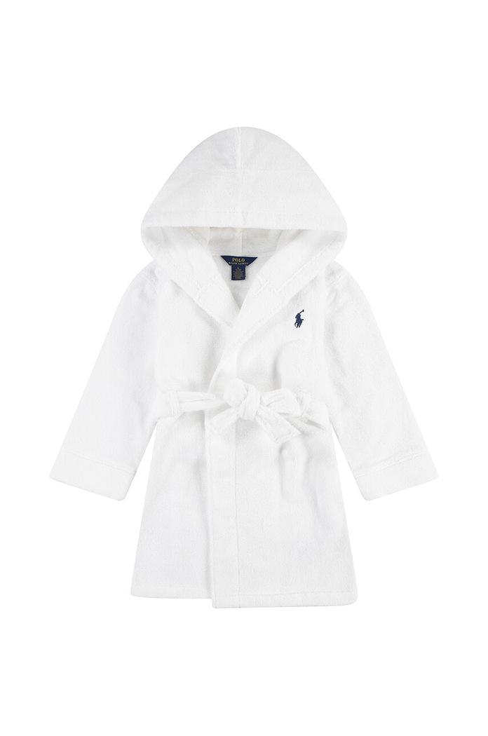 Παιδική βαμβακερή ρόμπα Polo Ralph Lauren λευκό 8P0188