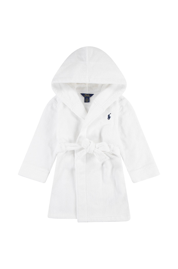 Παιδική βαμβακερή ρόμπα Polo Ralph Lauren λευκό 8P0188