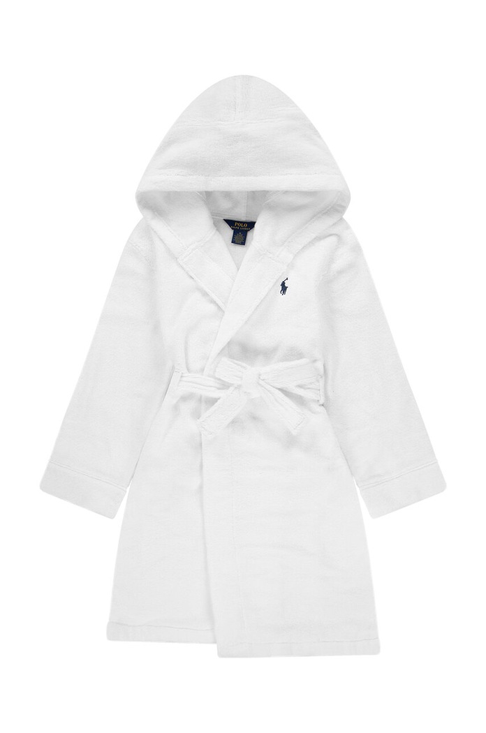 Pamučni kućni ogrtač za bebe Polo Ralph Lauren bijela 9P0188
