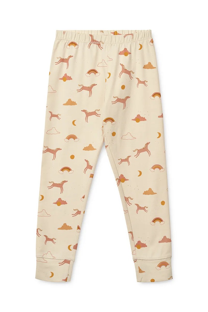 Chłopiec Liewood piżama bawełniana dziecięca Wilhelm Printed Pyjamas Set LW19854 beżowy
