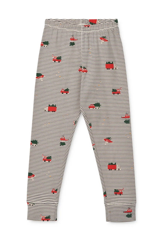 Chłopiec Liewood piżama bawełniana dziecięca Wilhelm Printed Pyjamas Set LW19854 granatowy