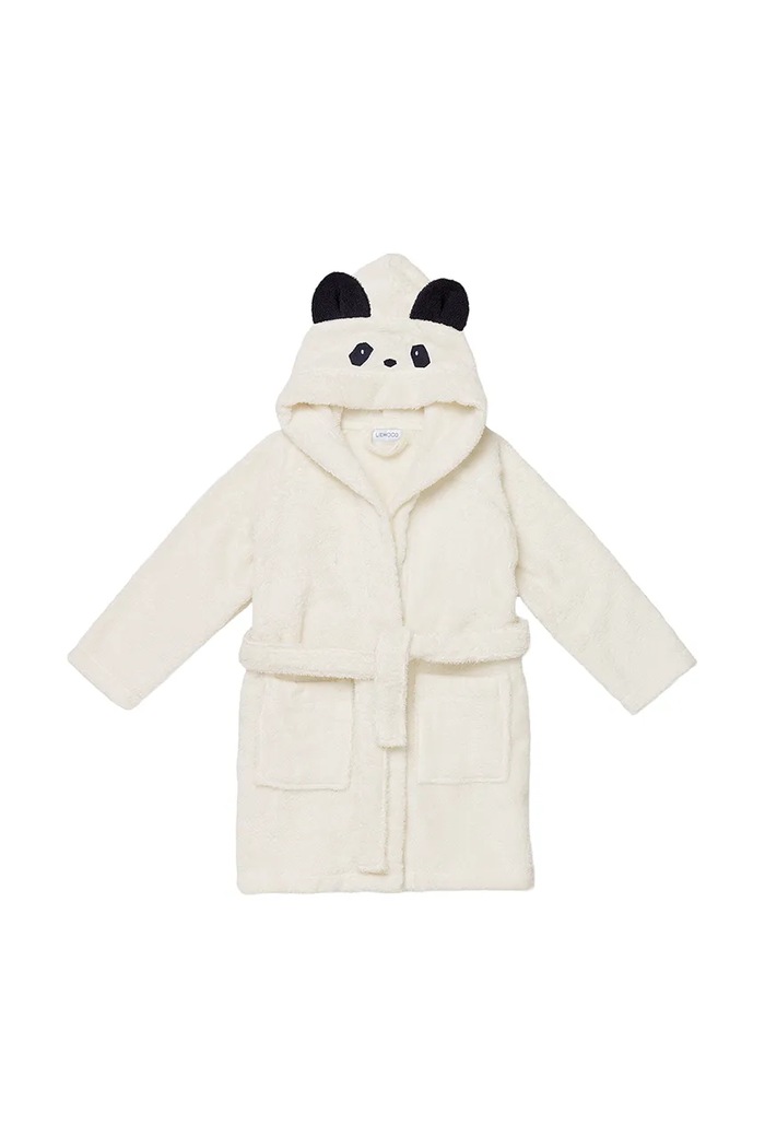 Liewood halat de baie din bumbac pentru copii Lily Bathrobe Planet friendly bej LW12387