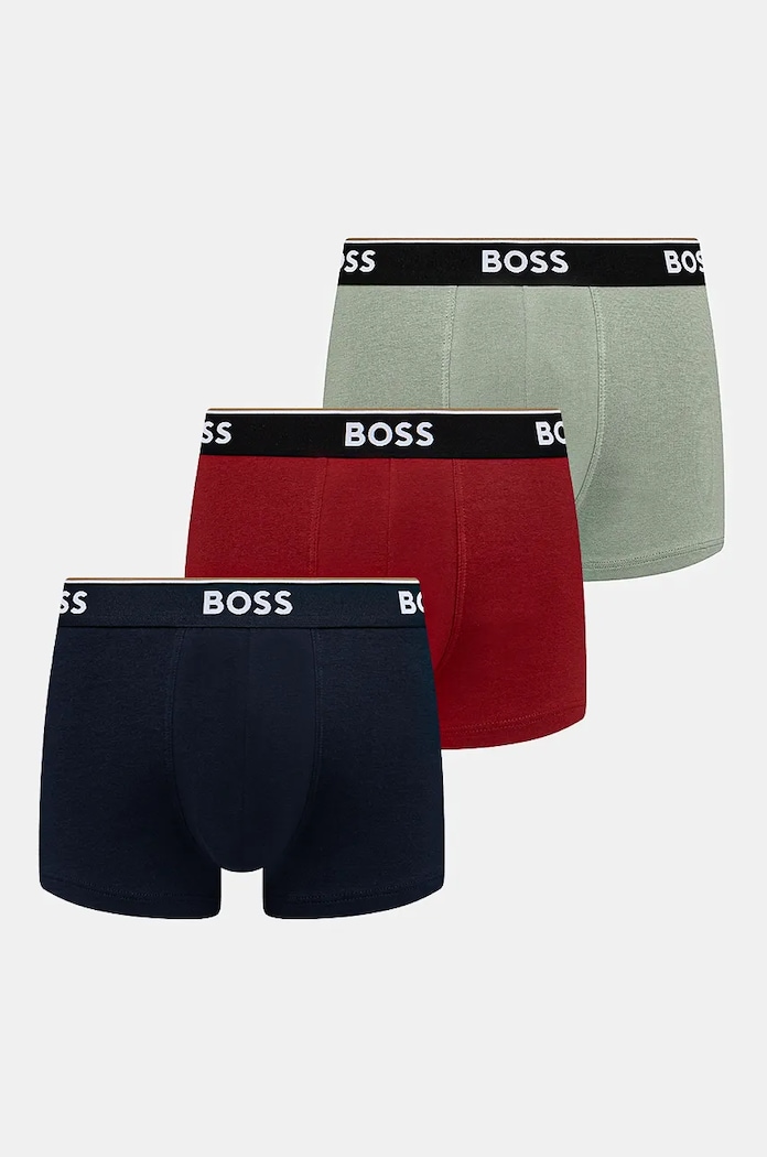 Boxerky BOSS 3-pack pletenina černá 50517827