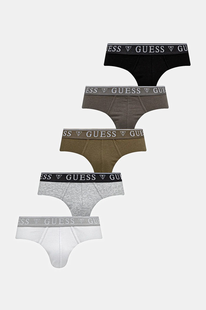 Guess slipy pánské bavlněné s elastanem 5-pack pletenina bílá U4YG20.K6YW1