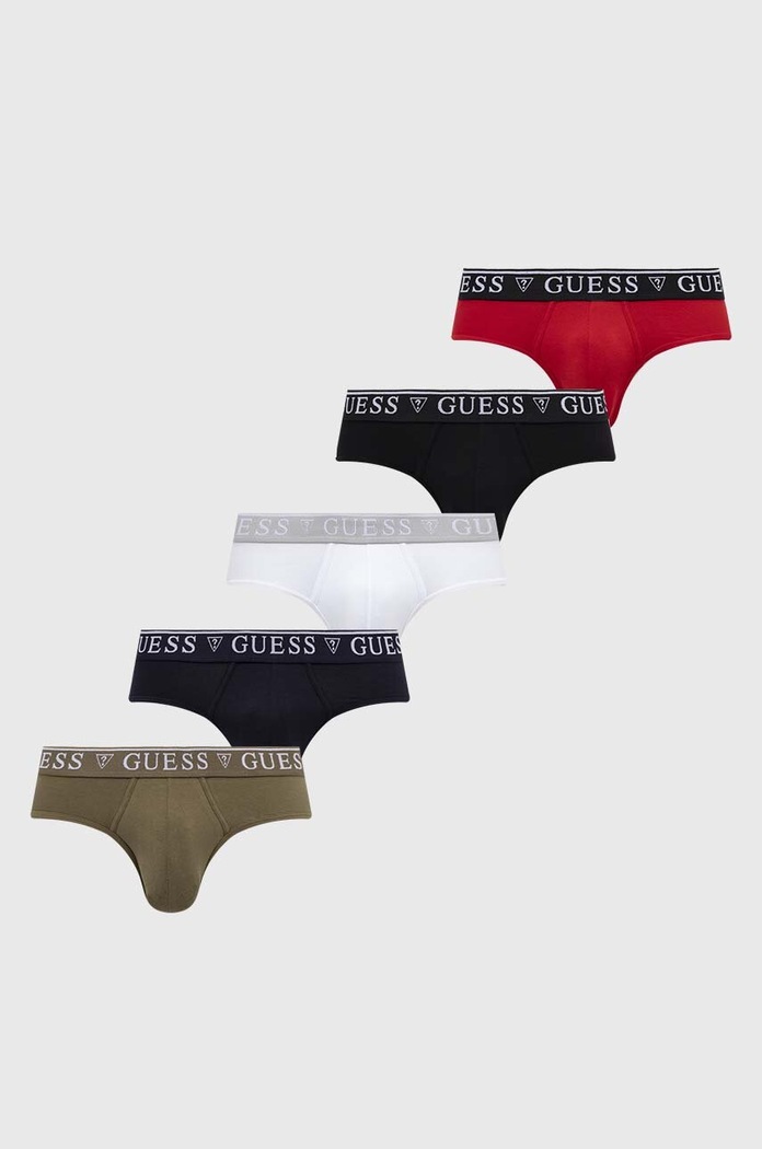 Guess slipy męskie bawełniane z elastanem 5-pack dzianina multicolor U4YG20.K6YW1