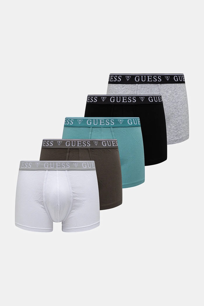 Guess bokserki męskie bawełniane z elastanem 5-pack dzianina szary U4YG16.K6YW1