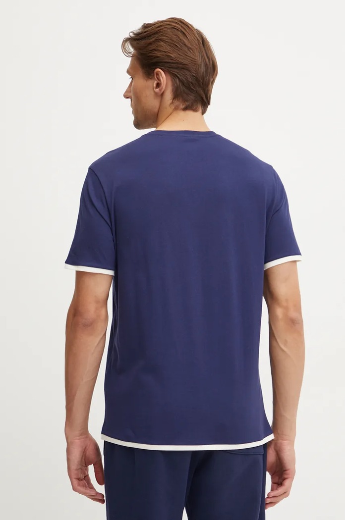 Памучно горнище на пижама с къси ръкави United Colors of Benetton 30964M01R син AW24