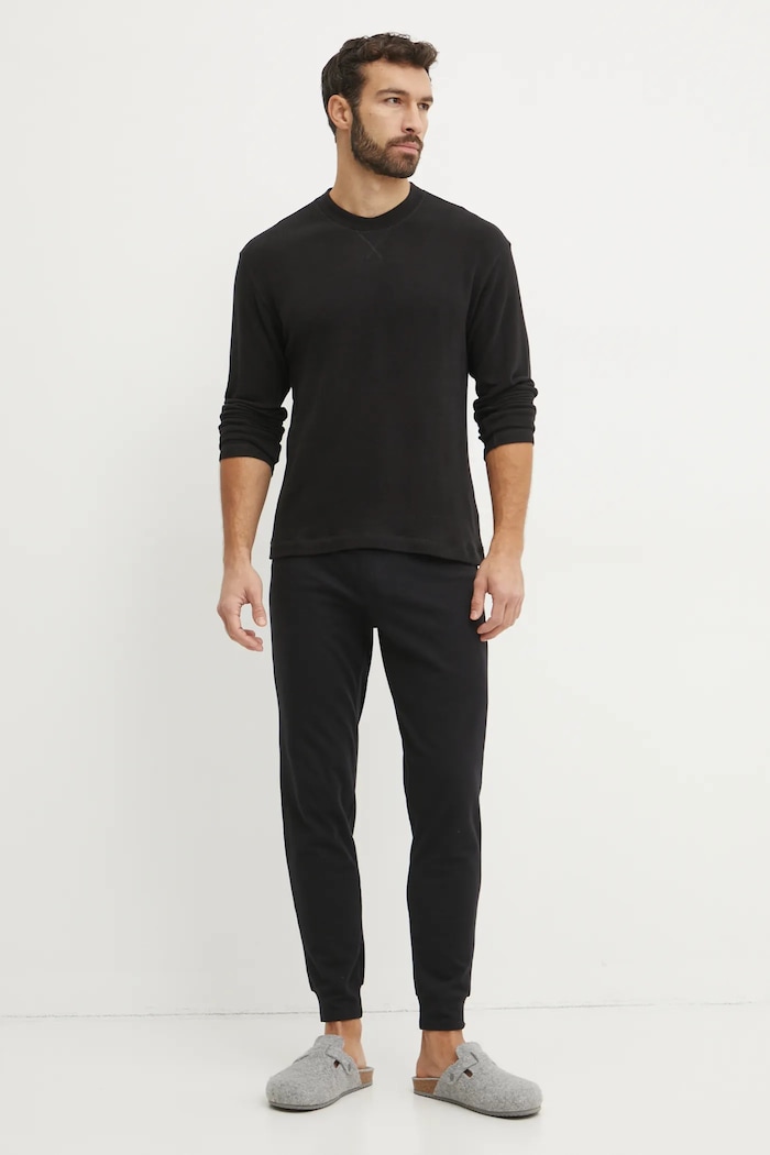 Μπλούζα πιτζάμας United Colors of Benetton 3Q414M01T μαύρο NC24