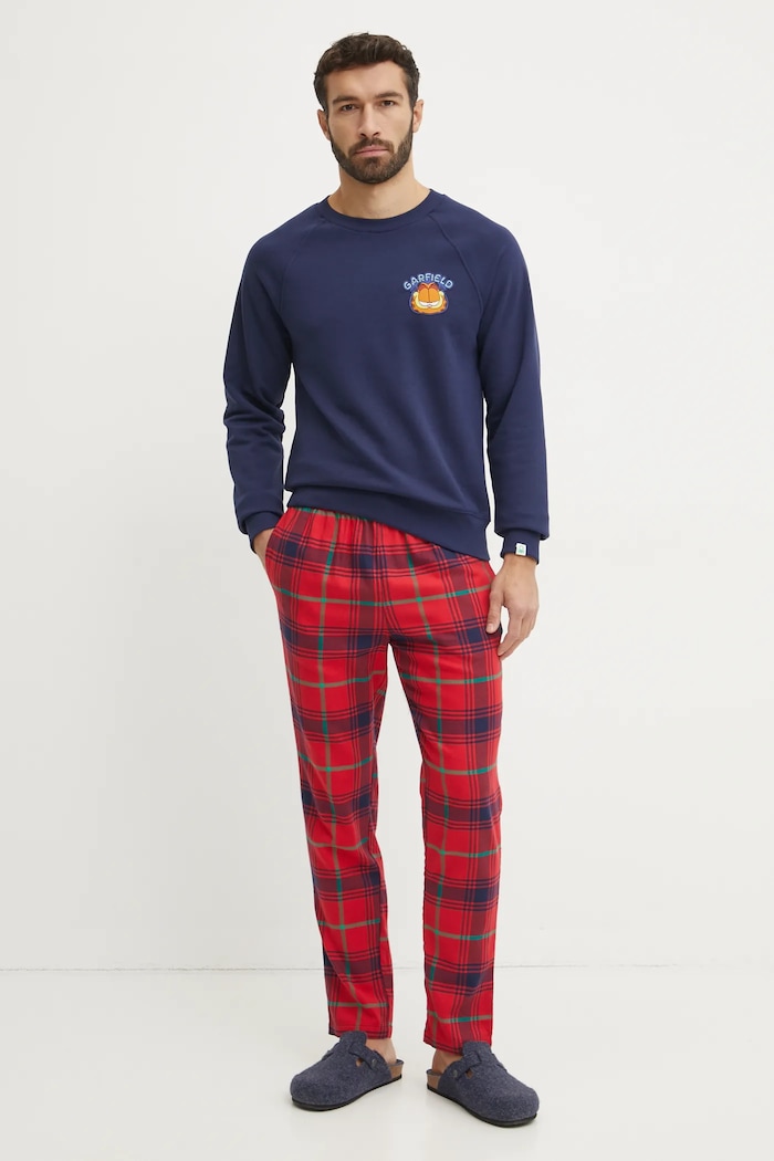Βαμβακερό παντελόνι πιτζάμα United Colors of Benetton 43UL4F009 κόκκινο NC24