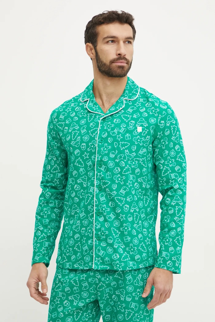 Oblečení Bavlněné pyžamo United Colors of Benetton 4XPR4P00B zelená