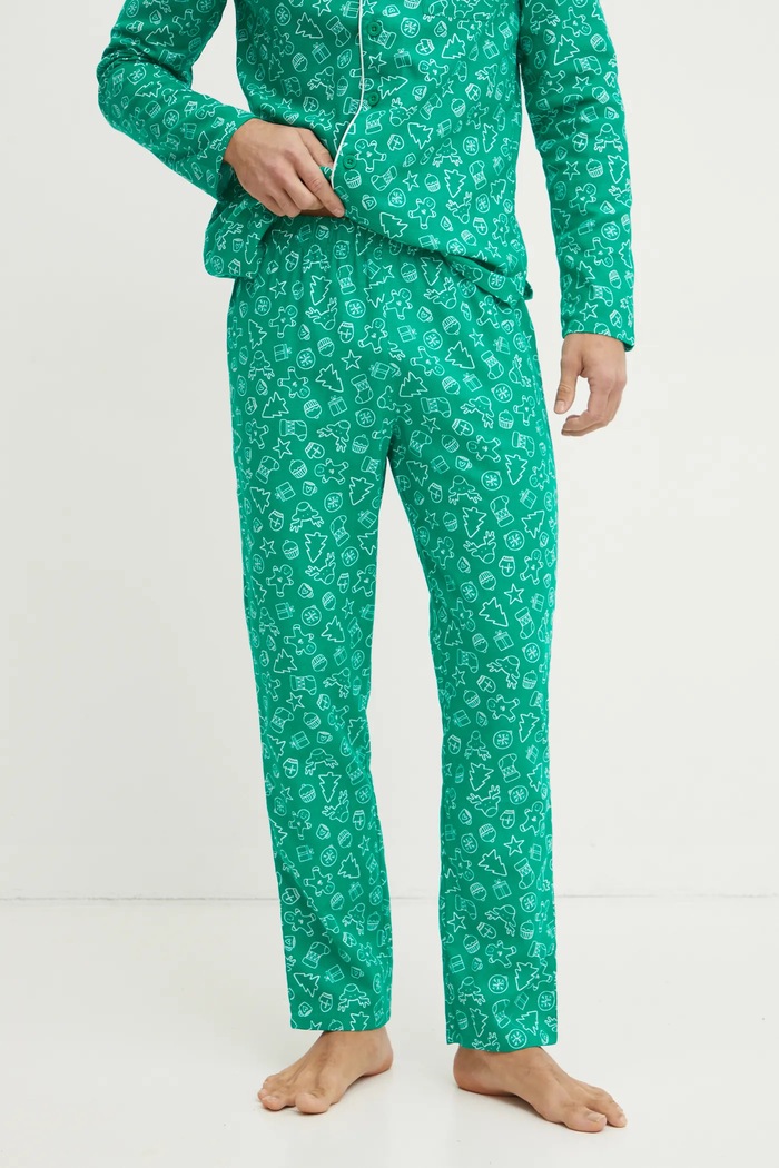 Bavlněné pyžamo United Colors of Benetton zelená 4XPR4P00B