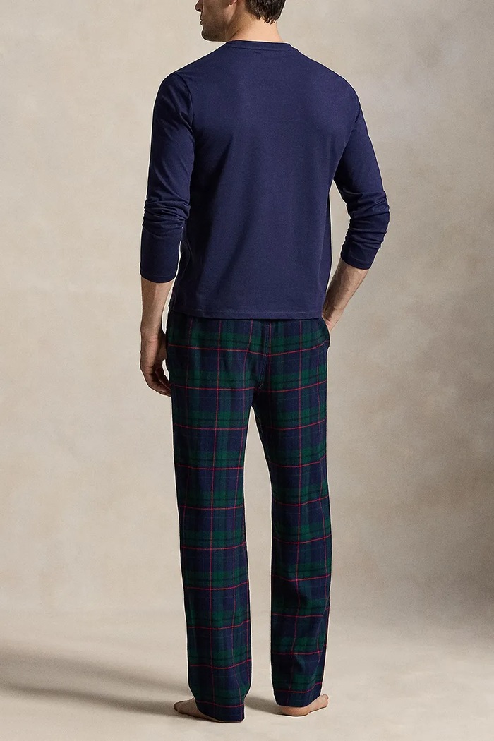 Polo Ralph Lauren Piżama dwuczęściowa męska bawełniana 714950621 granatowy AW25