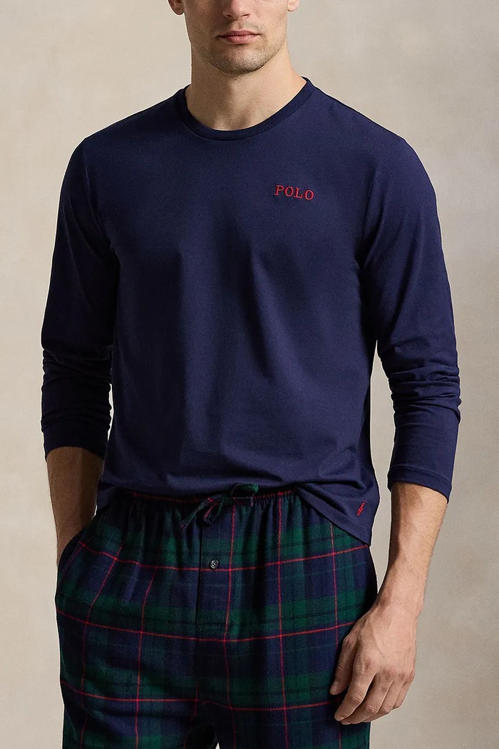 Odzież Polo Ralph Lauren Piżama dwuczęściowa męska bawełniana 714950621 granatowy