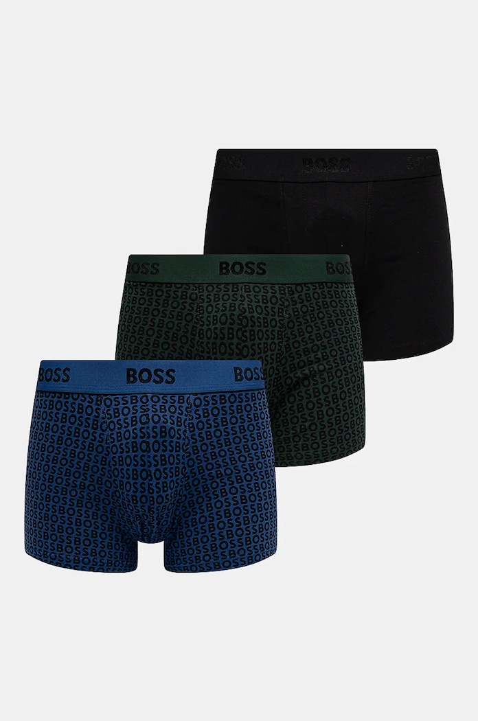 Boxerky BOSS 3-pack pletenina černá 50524595