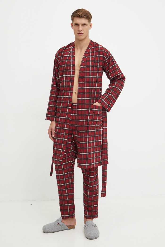 Pyžamové kalhoty BOSS 50527420 burgundské AW24