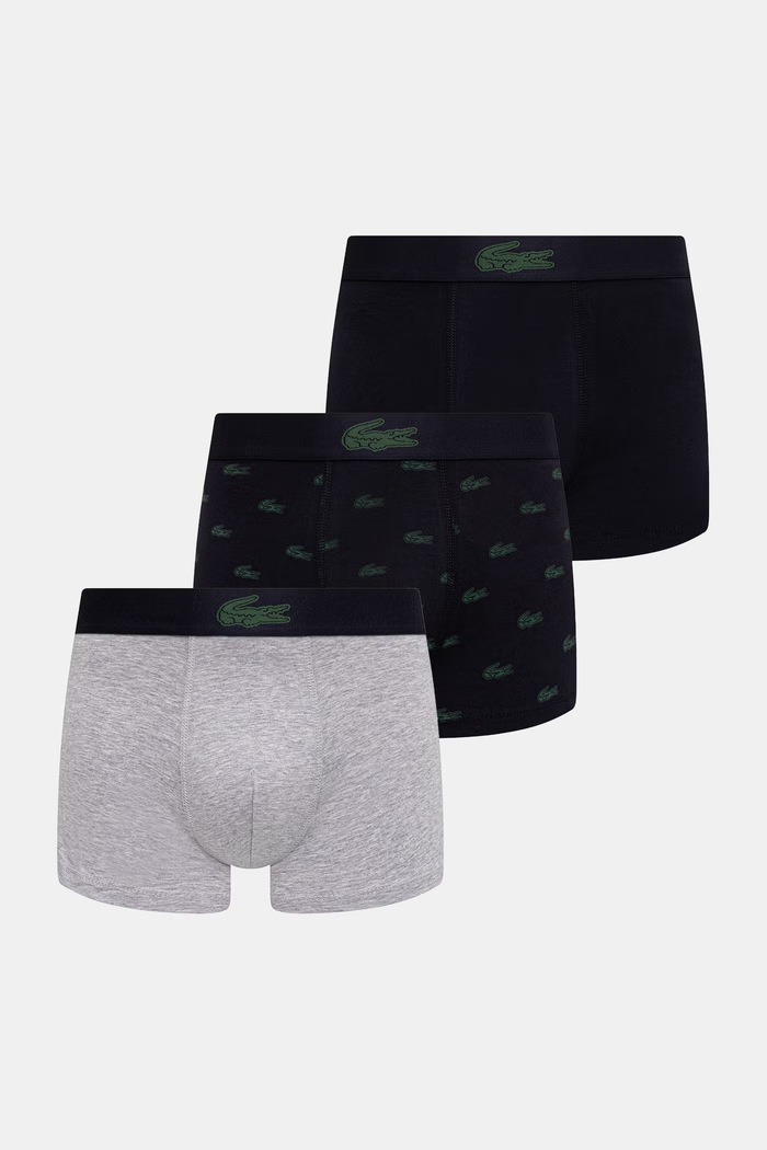 Μποξεράκια Lacoste 3-pack εμπριμέ μαύρο 5H5154
