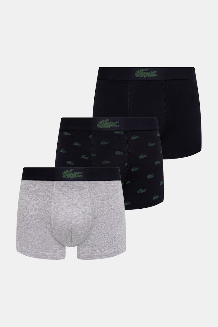 Μποξεράκια Lacoste 3-pack εμπριμέ μαύρο 5H5154