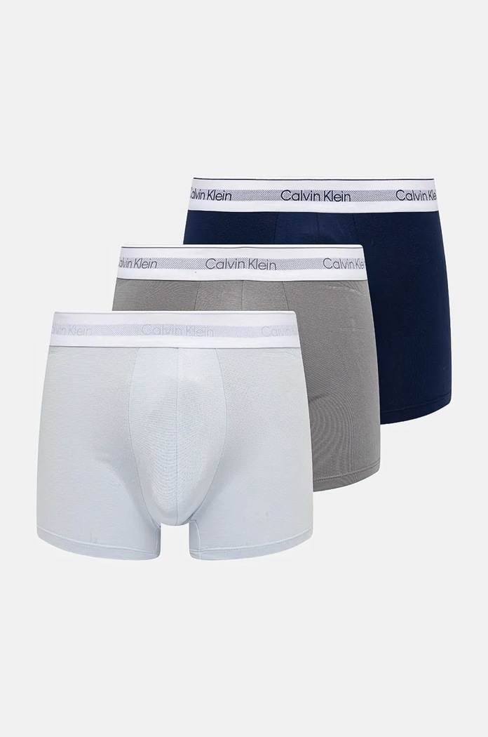 Boxerky Calvin Klein Underwear 3-pak pletenina modrá 000NB3954A