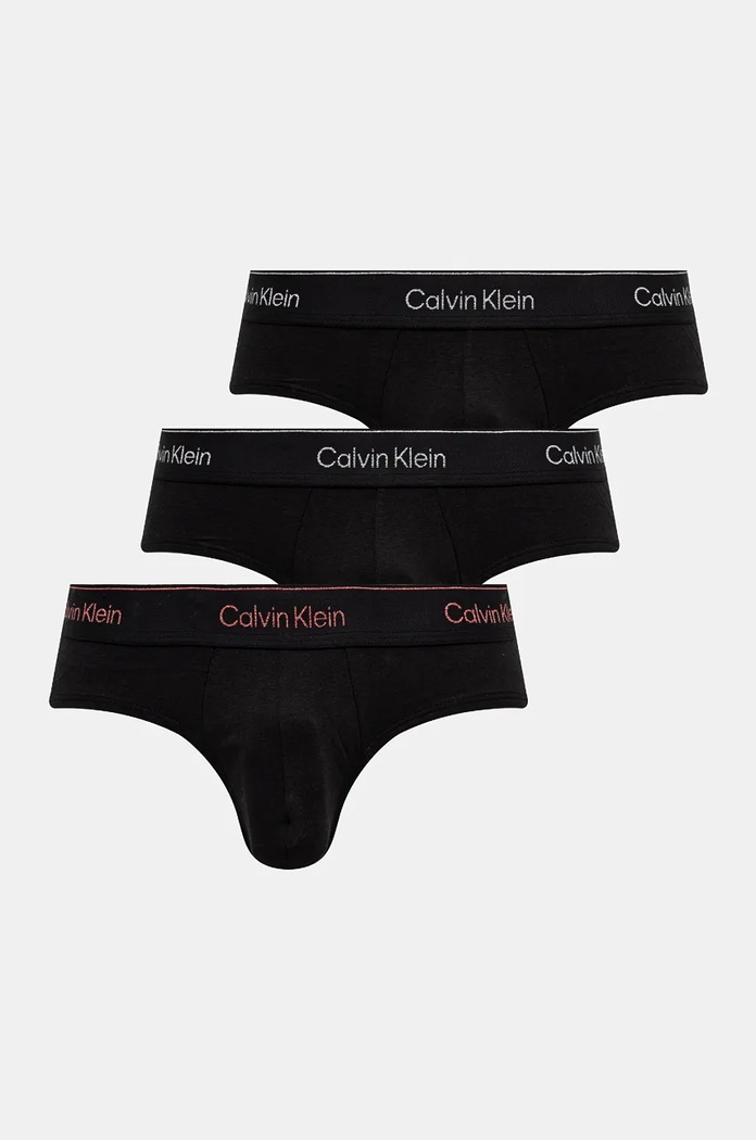 Slipy Calvin Klein Underwear 3-pak pletenina čierna 000NB4075A