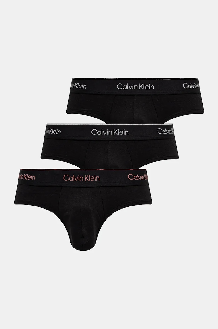 Slipy Calvin Klein Underwear 3-pak pletenina čierna 000NB4075A