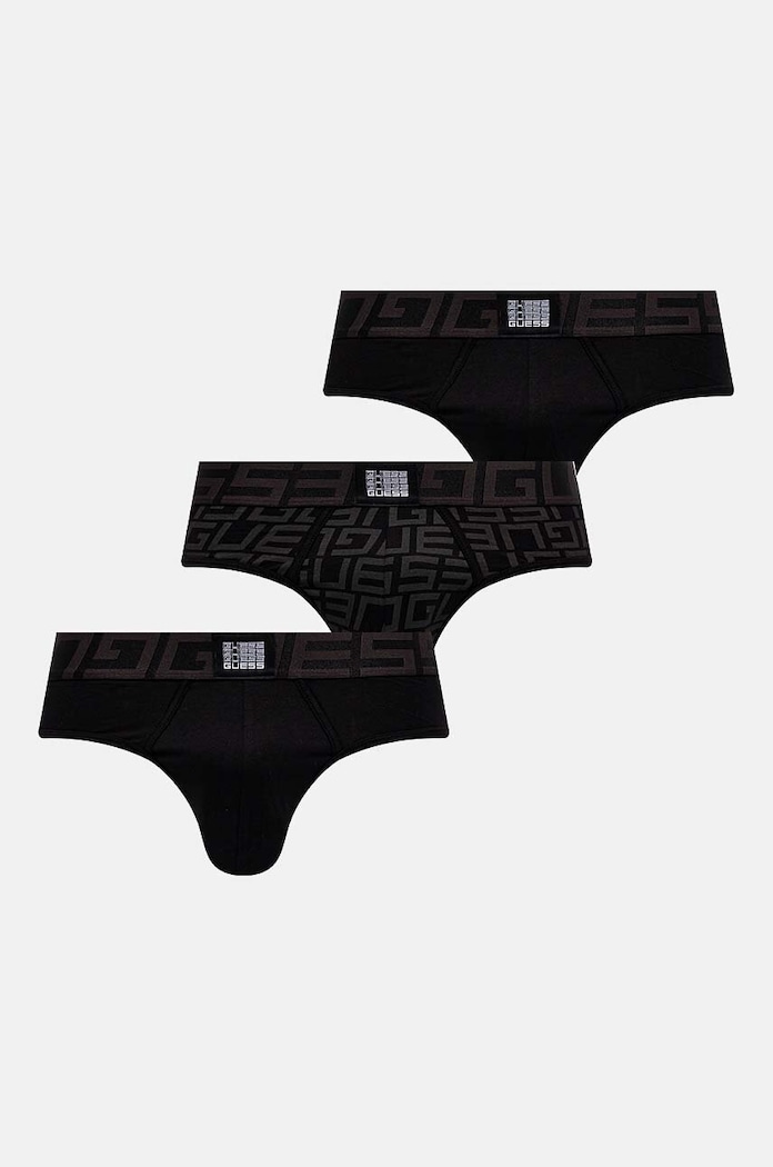Slip gaćice Guess 3-pack pletivo crna U4RG02.K6YW0
