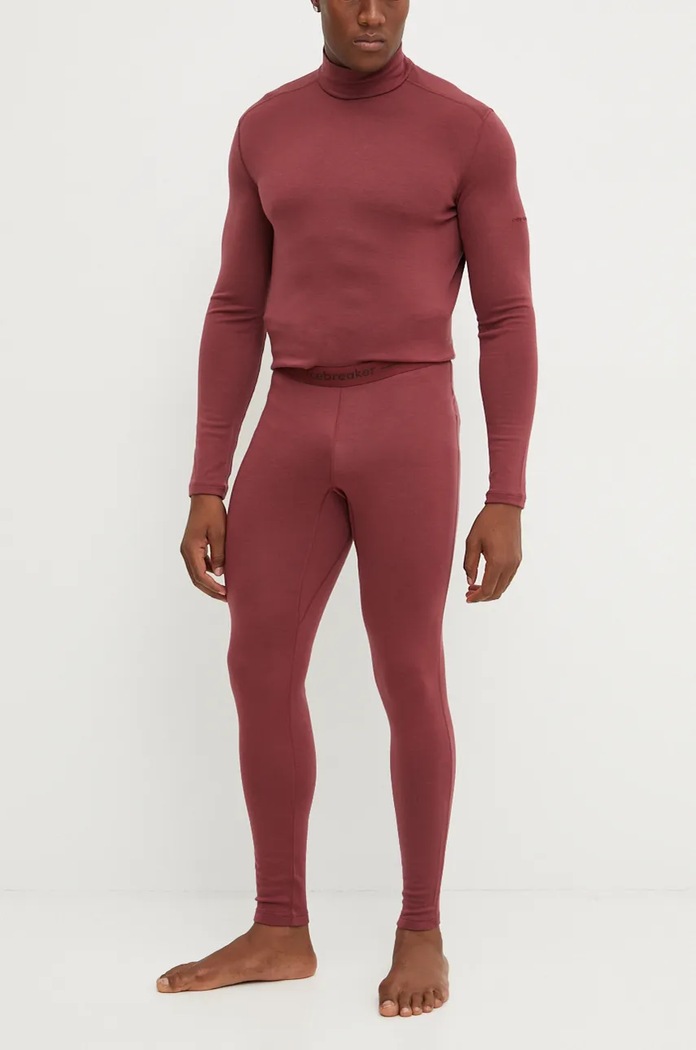 Funkční legíny Icebreaker Merino 260 Tech Planet friendly burgundské IB10437301C1
