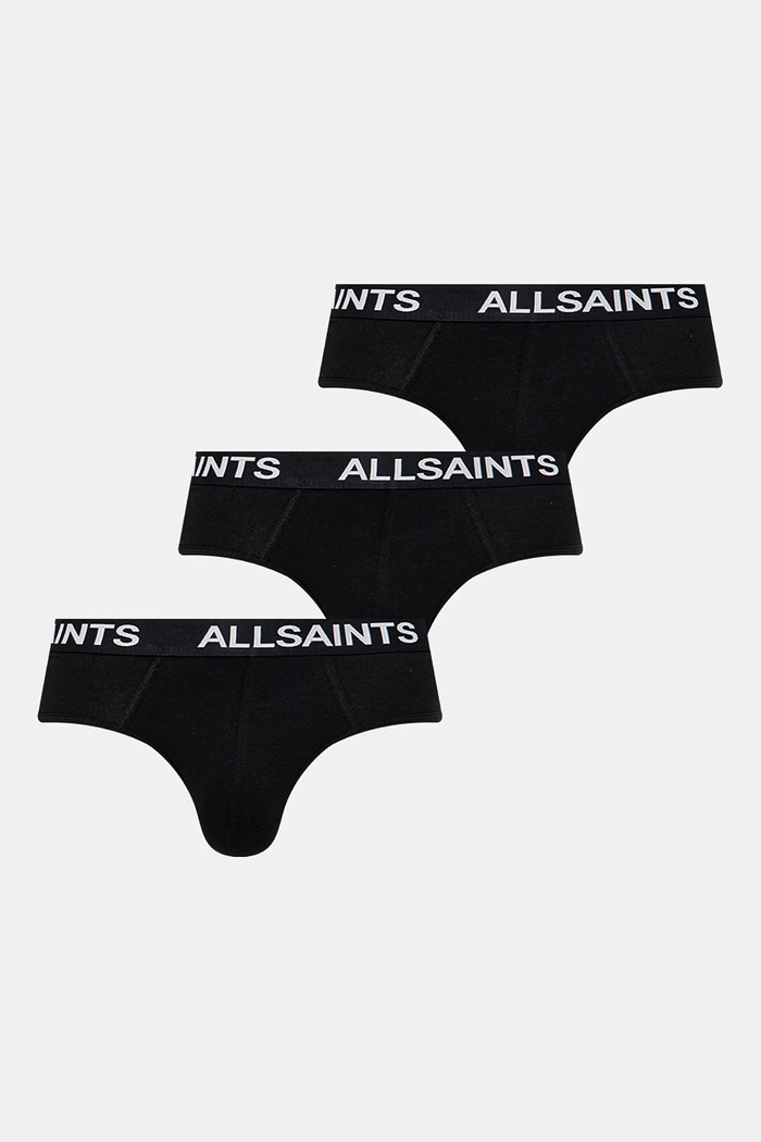 AllSaints slip 3-pack slipuri negru ASM493441