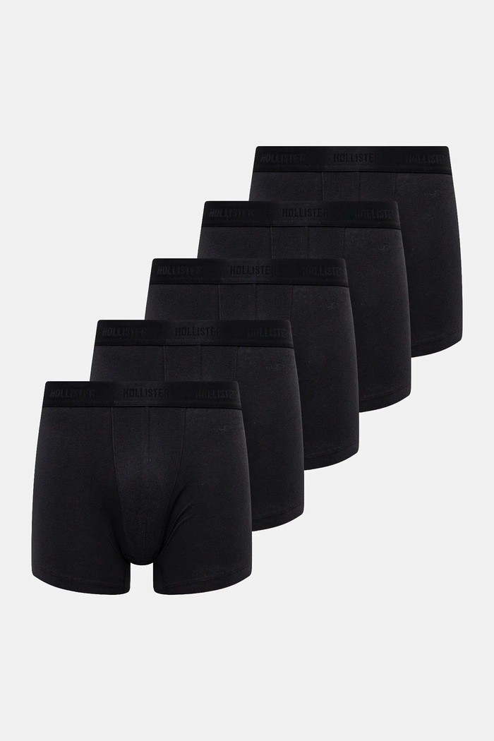 Bokserice Hollister Co. 5-pack pletivo crna KI314.4016.900