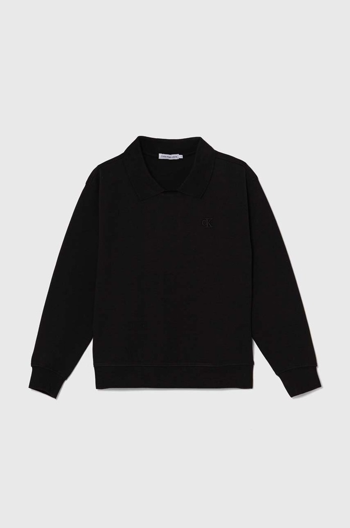 Dětská mikina Calvin Klein Jeans bez kapuce černá IB0IB02132.9BYH