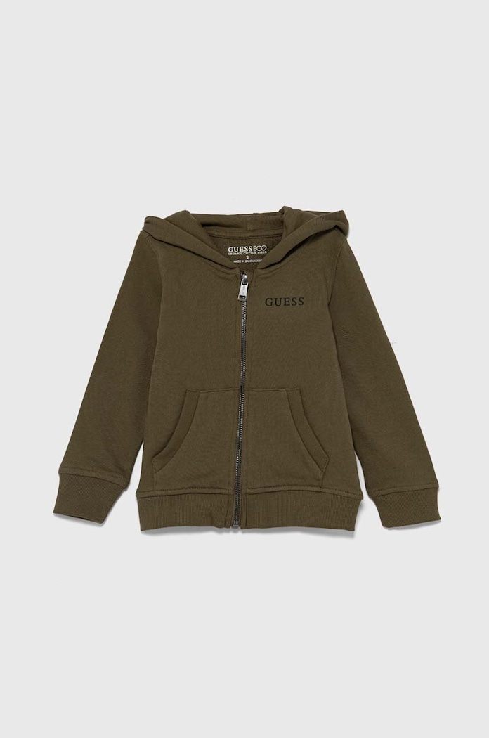 Guess bluza bawełniana dziecięca nadruk zielony N3YQ07.KAUG0.9BYH