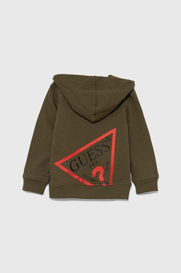 Guess bluza bawełniana dziecięca N3YQ07.KAUG0.9BYH zielony AW24