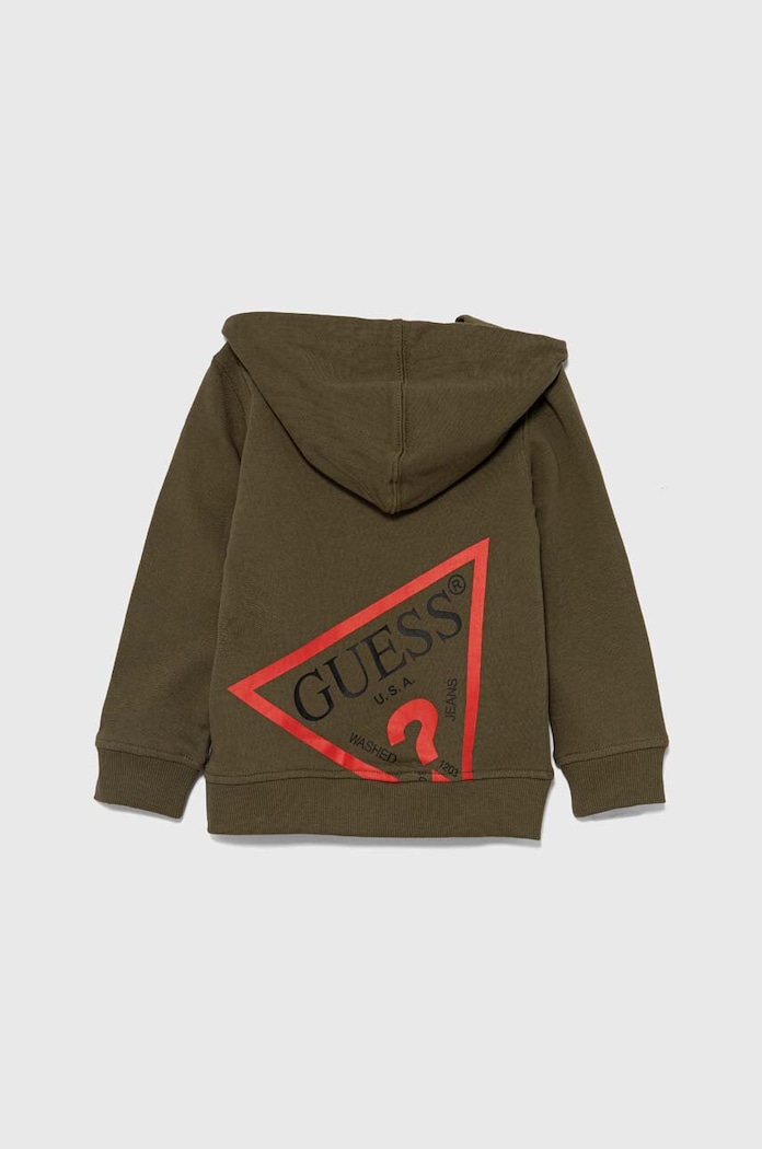 Guess bluza bawełniana dziecięca N3YQ07.KAUG0.9BYH zielony AW24