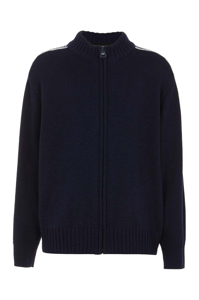 Детска вълнена жилетка Emporio Armani вълна тъмносин 6D4M58.4MJAZ