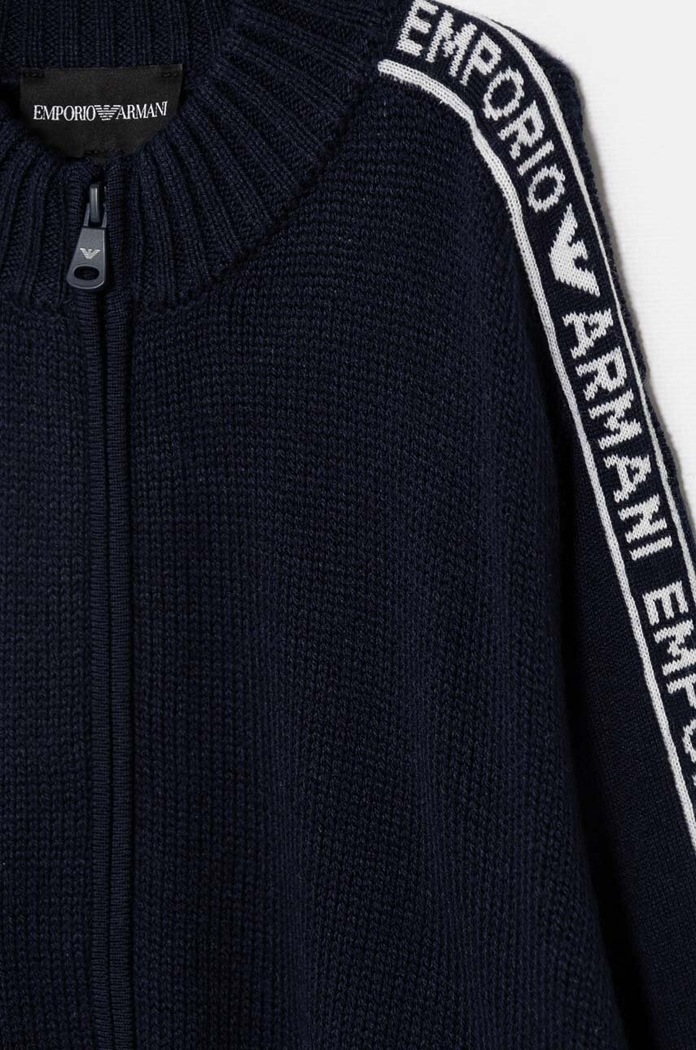 Момче Детска вълнена жилетка Emporio Armani 6D4M58.4MJAZ тъмносин
