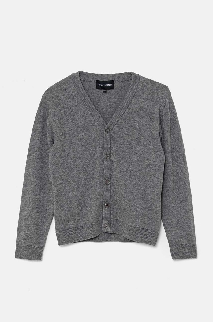 Dječji kardigan s dodatkom vune Emporio Armani s dodatkom vune siva 8N4E78.4M16Z