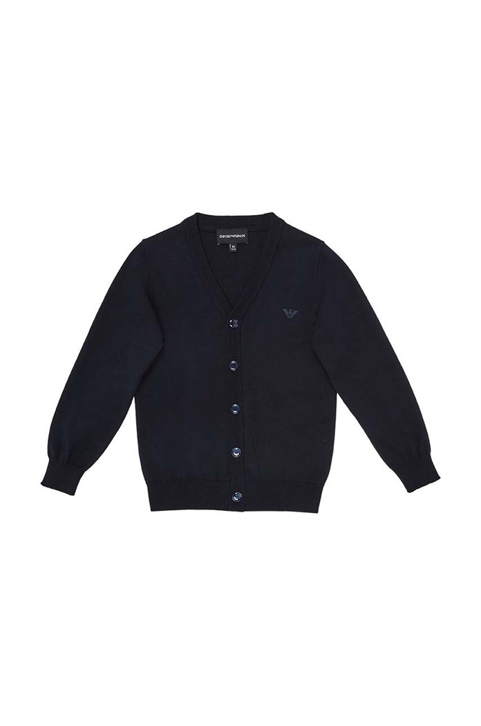 Dětský kardigan s příměsí vlny Emporio Armani s příměsí vlny námořnická modř 8N4E78.4M16Z
