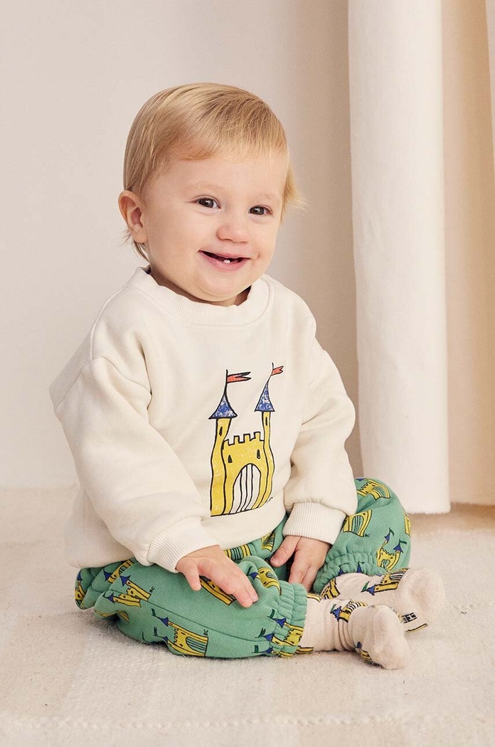 Mikina pre bábätká Bobo Choses Faraway Castle s elastanom béžová 224AB029