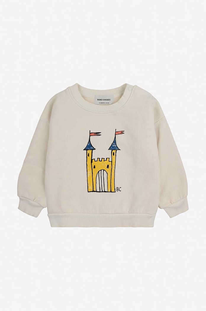 Mikina pre bábätká Bobo Choses Faraway Castle 224AB029 béžová AW24