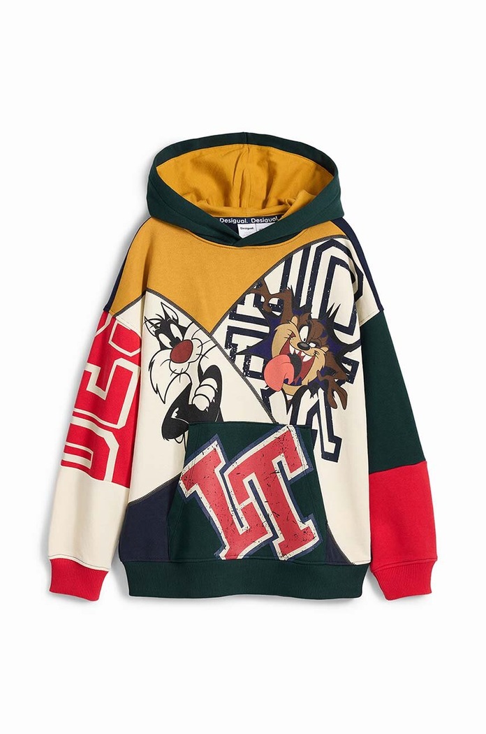 Detská bavlnená mikina Desigual LOONEY TUNES 24WBSK07 žltá AW24
